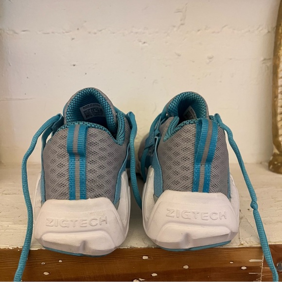 Reebok 6.5 Women's Zigtech Big N Fast Running Shoes Grey/Blue - Picture 2 of 7
